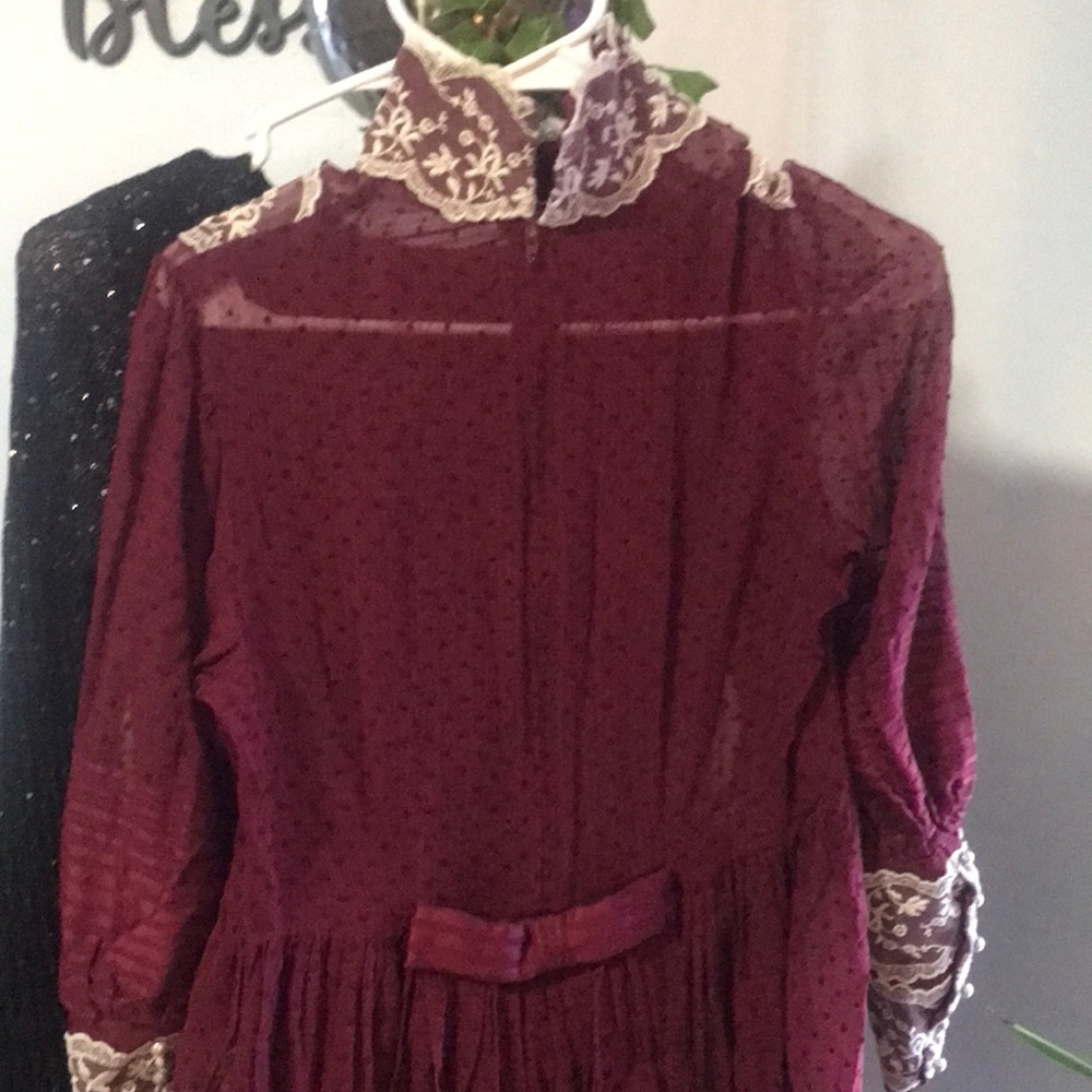 Vintage Burgundy Lace Dress
